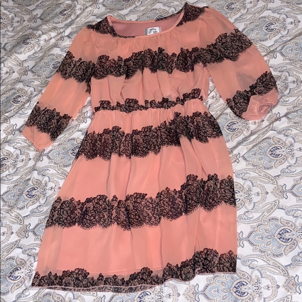 Pink/Black Midi Dress